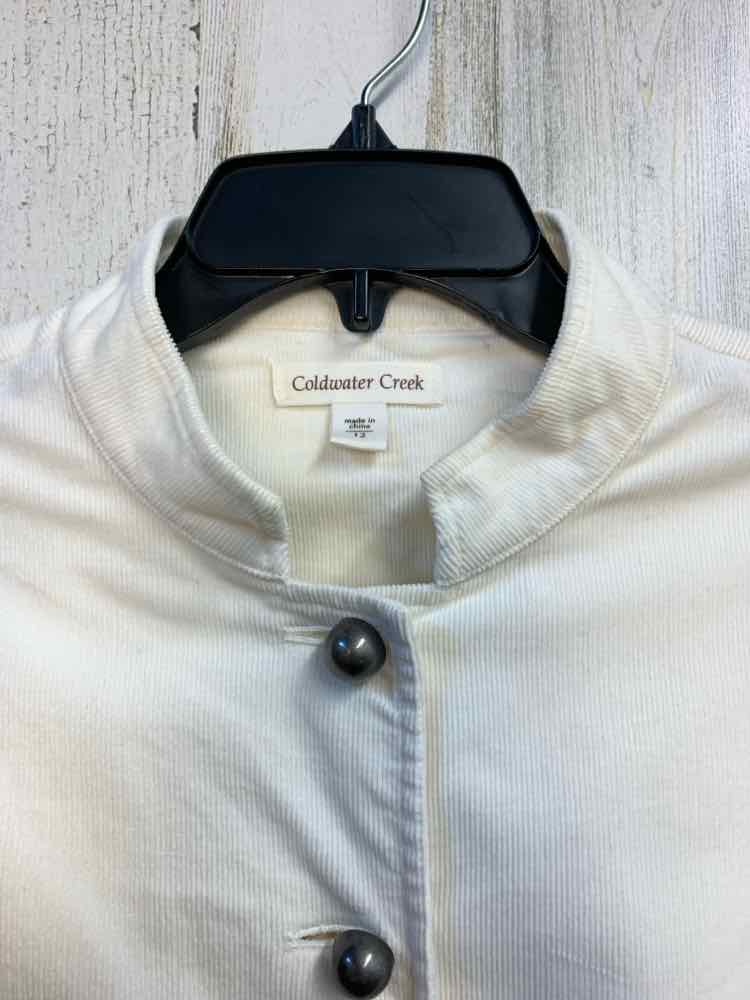 PRE-OWNED COLDWATER CREEK Tops Size 12 OFF WHITE LONG SLEEVES TOP/CORDUROY