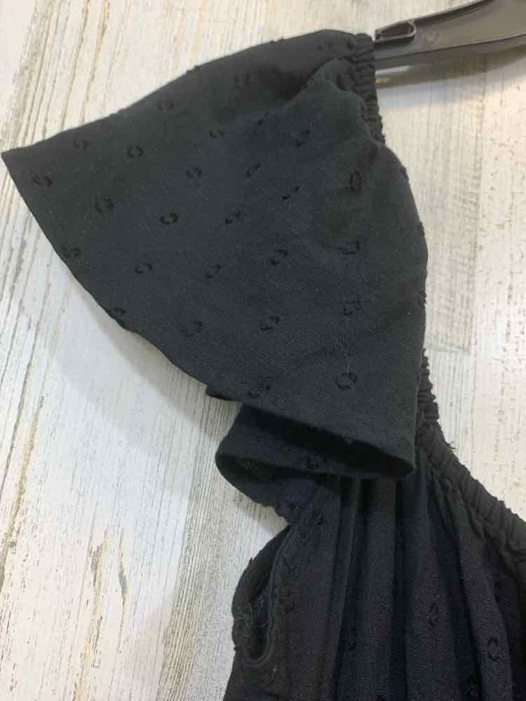 NWT Size 1X AND NOW THIS PLUS SIZES Black SWISS DOT SLEEVELESS/RUFFLE STR JUMPER