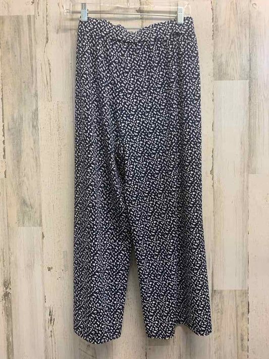 PRE-OWNED Size 2 MARBLE BOTTOMS NAVY/WHITE MINI DOTS FLOWY Pants