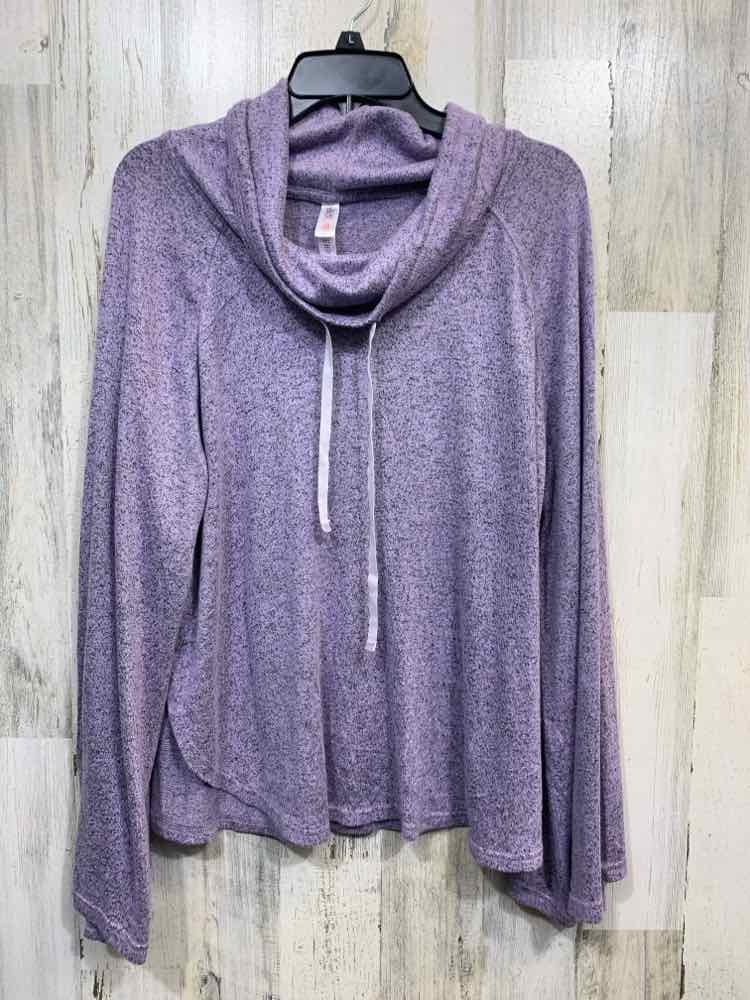 PRE-OWNED GILLIGAN&O'MALLEY Size XXL Tops PUR/BLK LONG SLEEVES SPECKLED Blouse