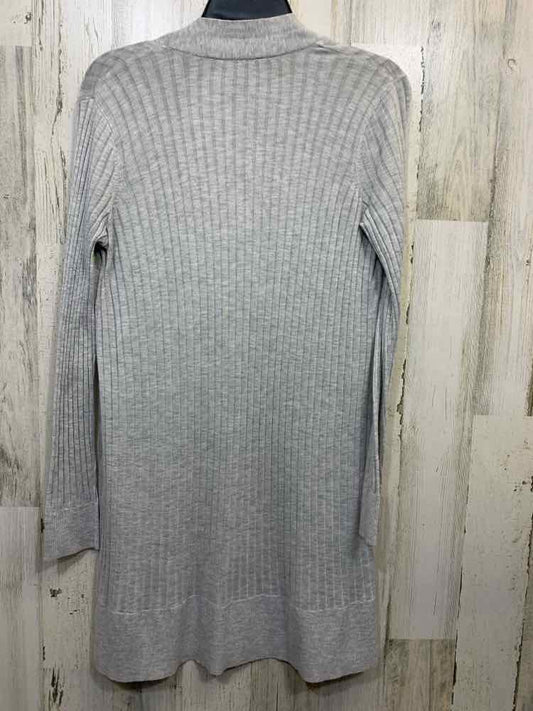 PRE-OWNED LOFT Tops Size S LIGHT GRAY RIBBED LONG SLEEVE TOP/CARDIGAN