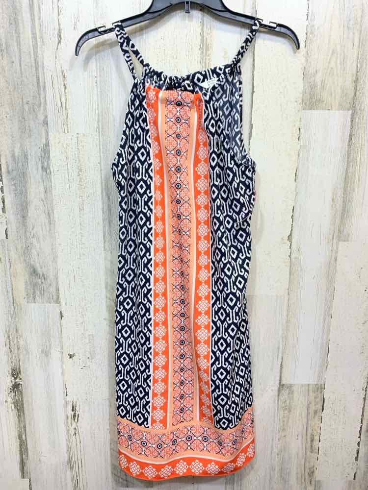 PRE-OWNED CROWN & IVY Dresses and Skirts Size M WHT/NVY/ORNG/GRN Geometric Dress