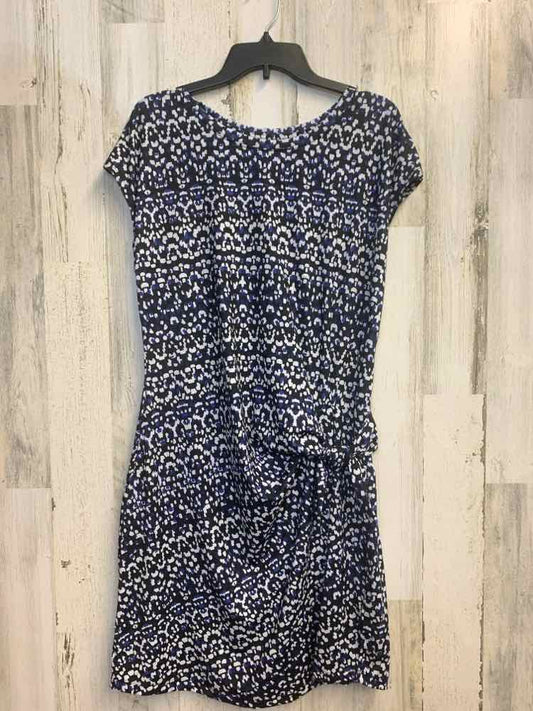 PRE-OWNED NICOLE MILLER Dresses and Skirts Size L BLACK/BLUE/WHITE SPOTS Dress/F