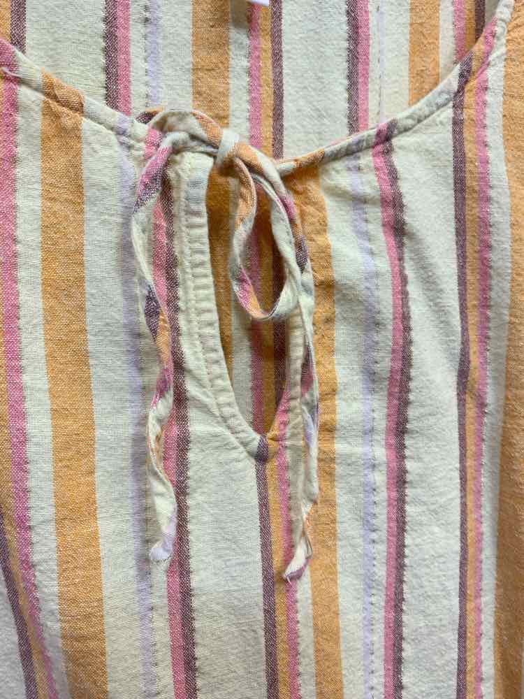 PRE-OWNED LAUREN CONRAD Tops Size XXL YLOW/ORNG/CORAL Stripe Blouse