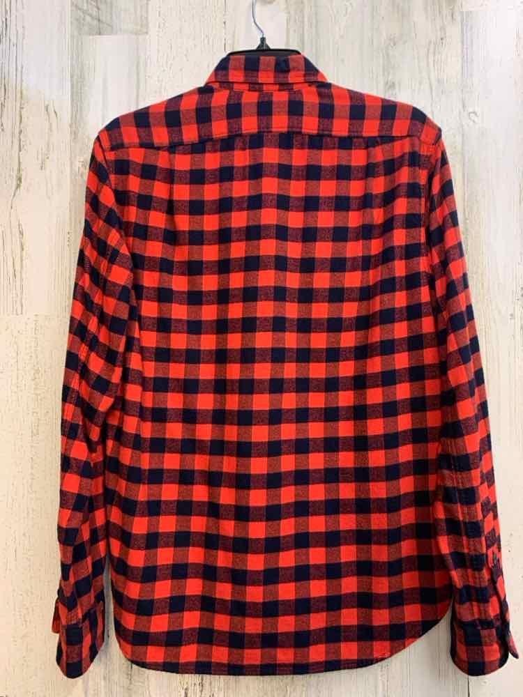 J CREW Tops Size S RED/NAVY Flannel Checkered LONG SLEEVES Shirt