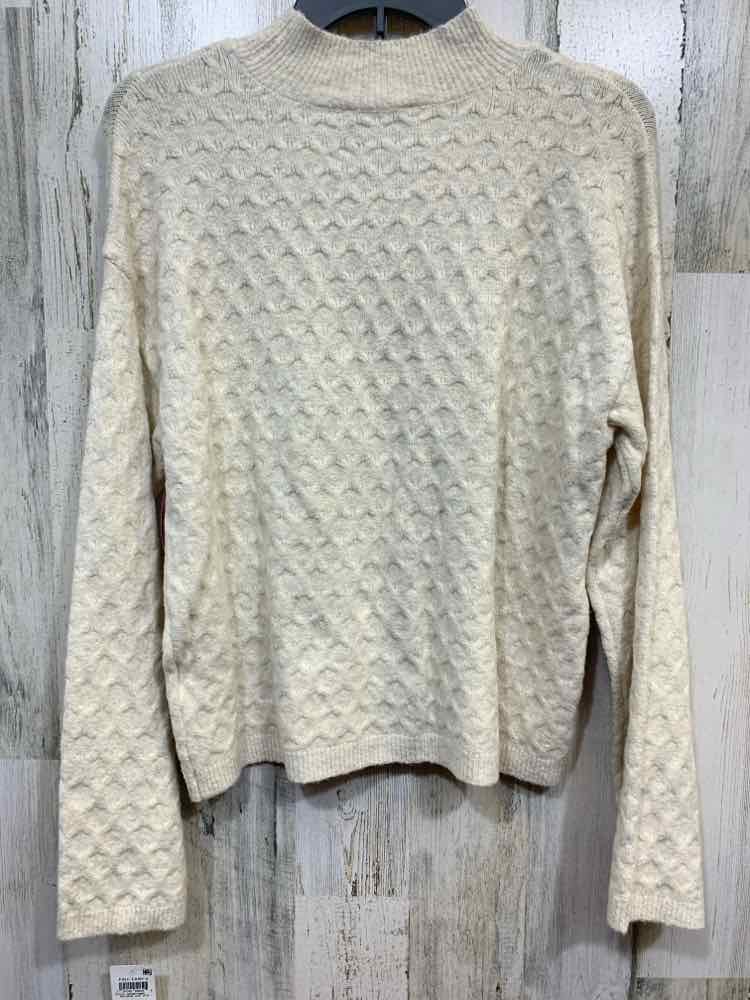 NWT ON 34TH Size S Tops Cream HONEYCOMB LONG SLEEVE/MOCK NECK SWEATER