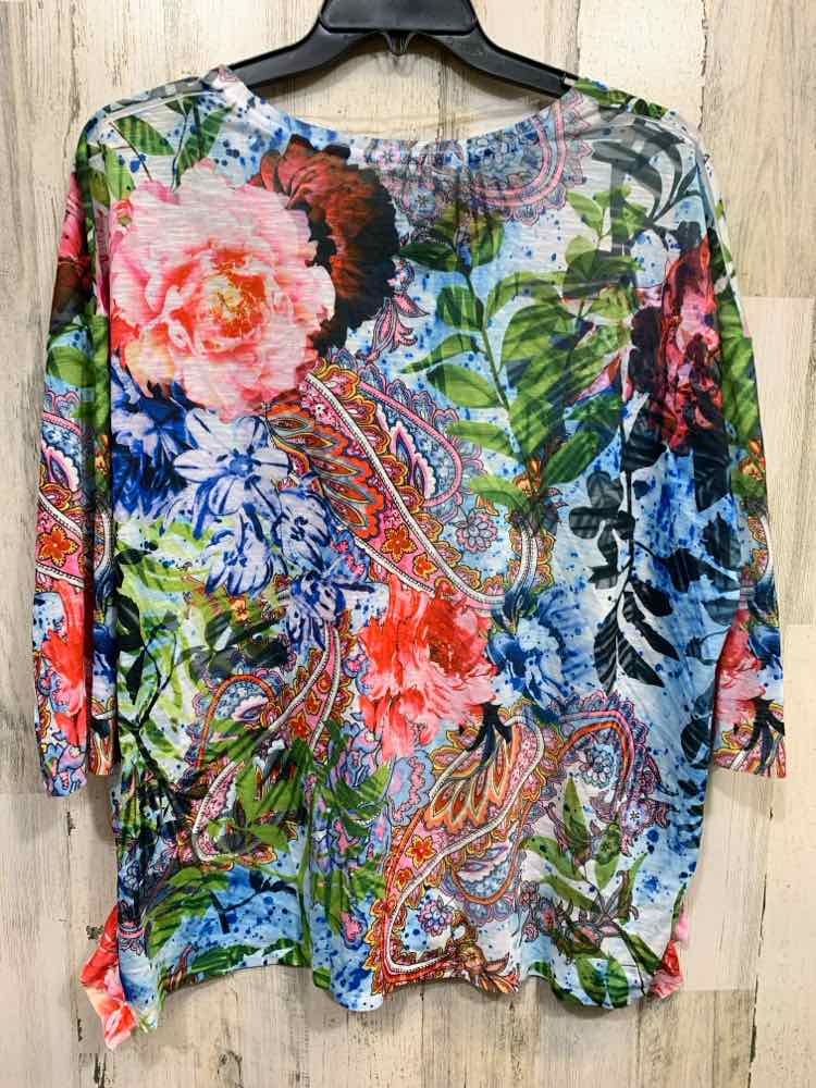 NWT TIME AND TRUE PLUS SIZES XXL Multi-Color PAISLEY & FLORAL SHIRT/