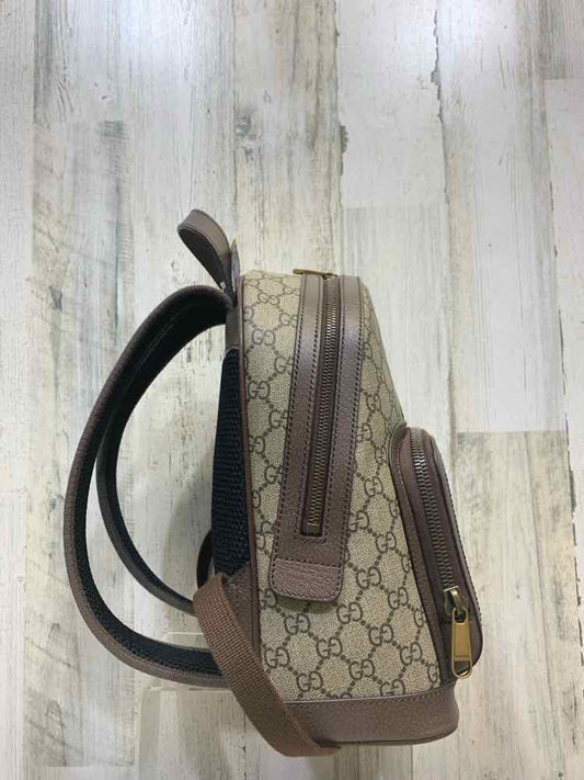 PRE-OWNED GUCCI BROWN/RED/GREEN Size 9.0" X 11.0" X 4.0" Handbag/GUCCI SMALL BAC