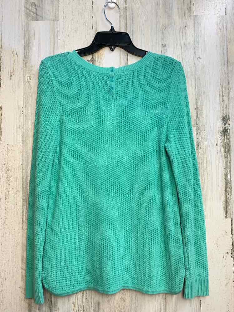 PRE-OWNED TALBOTS Tops Size M AQUA LONG SLEEVES TOP/3 BUTTONS ON BACK