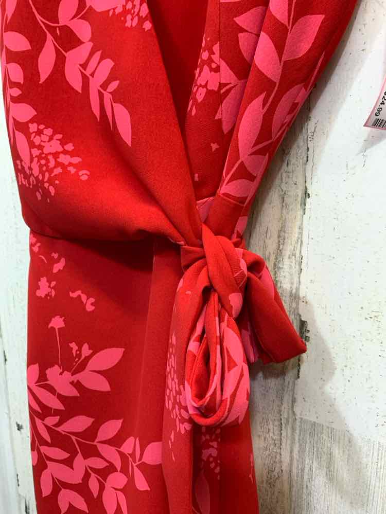 PRE-OWNED JONES NEW YORK Dresses and Skirts Size 12P RED/PINK TROPICAL Dress/RED