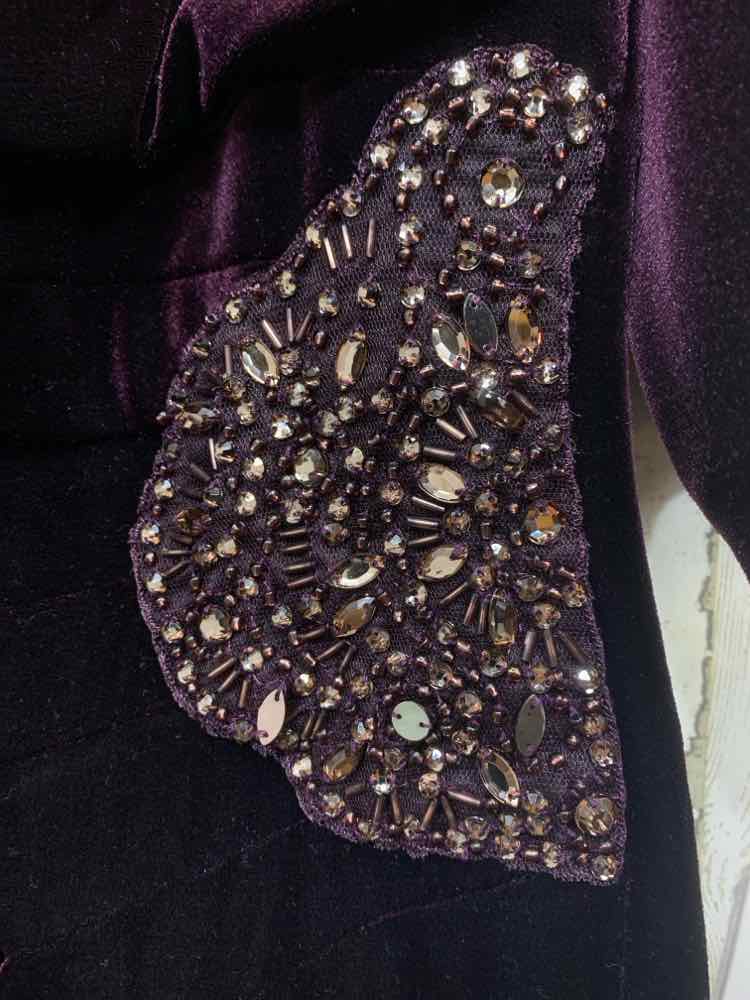 NWT ALEX EVENINGS PLUS SIZES Size 18W Plum Velour OFF THE SHOULDER Dress