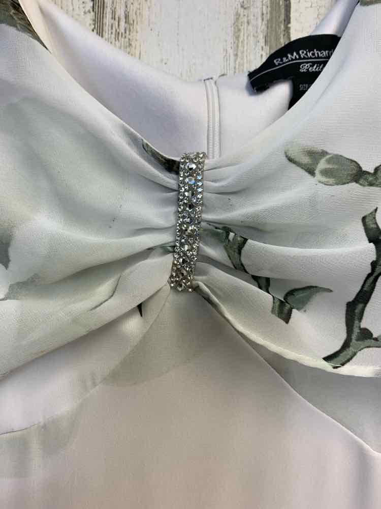 NWT R&M RICHARDS Dresses and Skirts Size 8P WHT/GRAY Floral HIGH LOW Dress