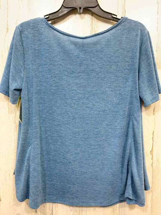NWT SOFT GOODS BY COLOR THREAD/SHORT-SLEEVE HEATHERED JERSEY KNIT SCOOP NECK