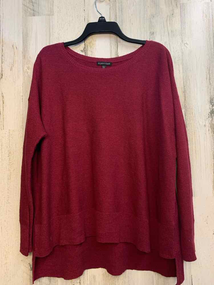 PRE-OWNED EILEEN FISHER Tops Size L Plum LONG SLEEVES TOP