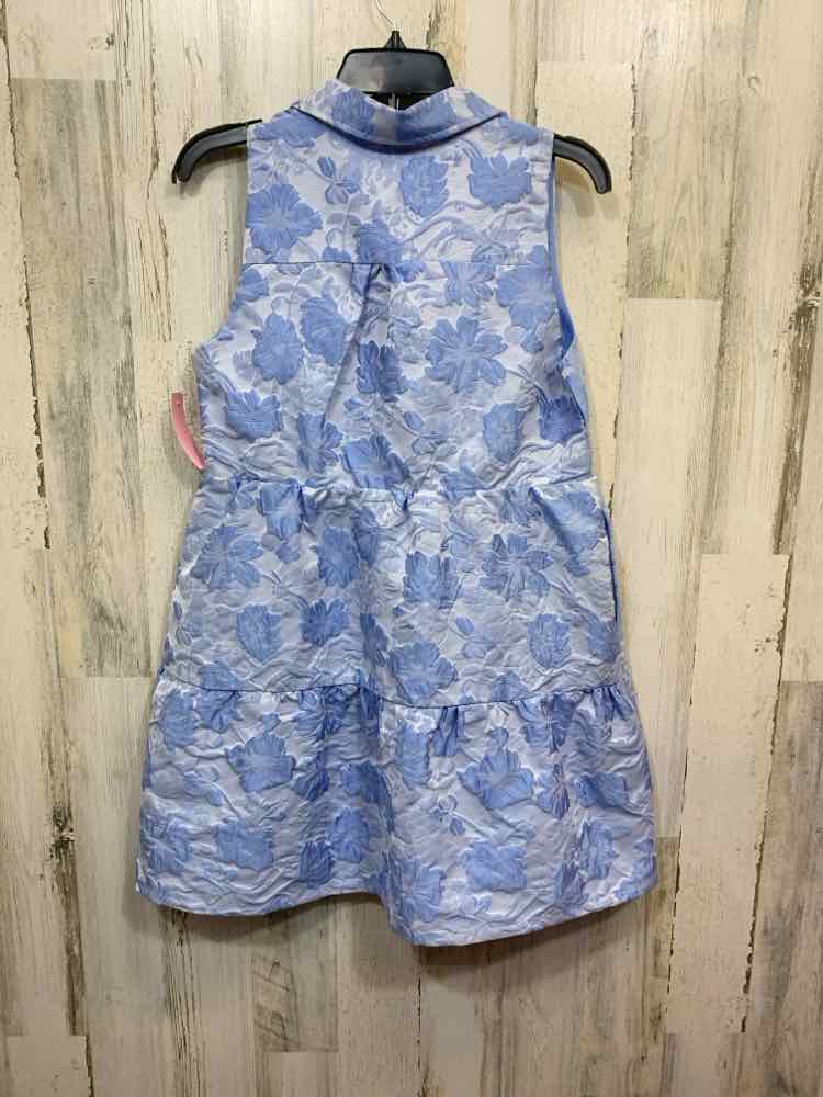 PRE-OWNED & MERCI Dresses Size S Blue Floral SLEEVELESS JACQUARD Dress