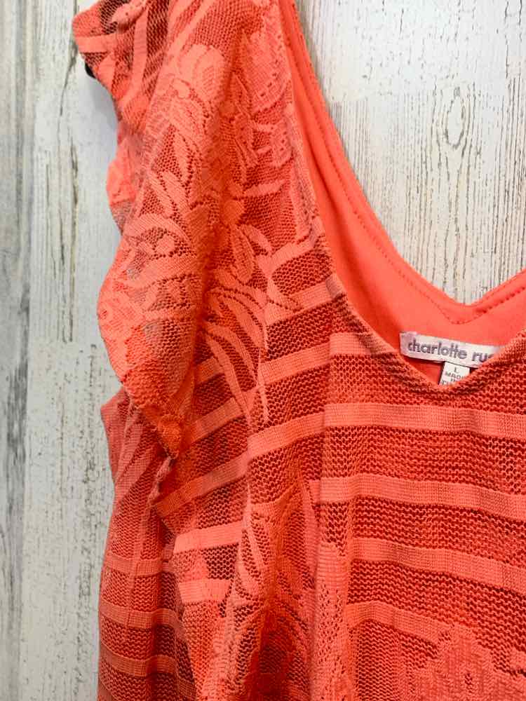 PRE-OWNED CHARLOTTE RUSSE Dresses and Skirts Size L Orange Lace Dress/ORANGE LAC