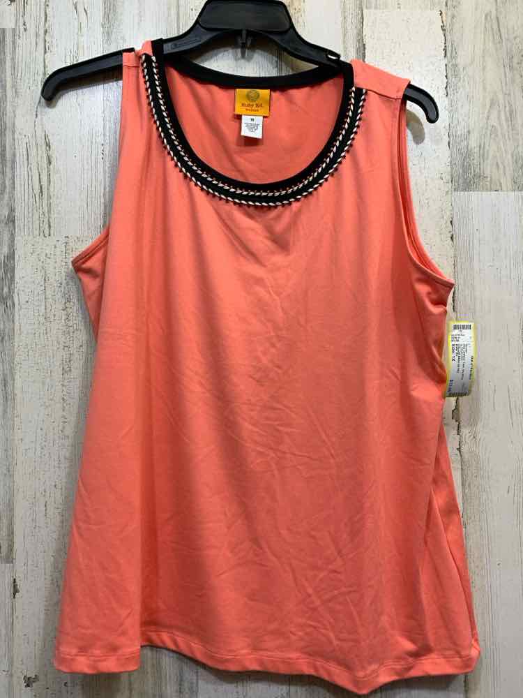 PRE-OWNED RUBY RD Tops Size 1X SALMON SLEEVELESS Blouse