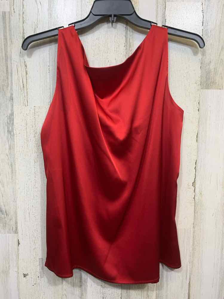 PRE-OWNED KASPER Size L Tops Red SLEEVELESS COWL NECK BLOUSE