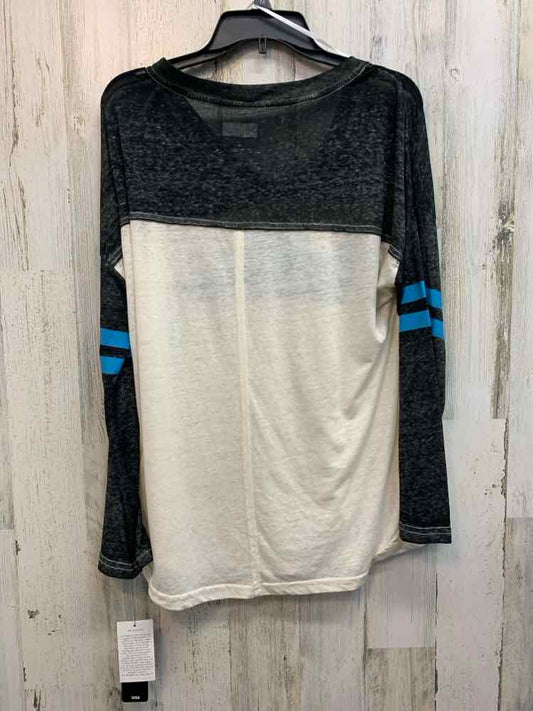 NWT NFL Tops Size L BLK/WHT/BLU LONG SLEEVES TOP