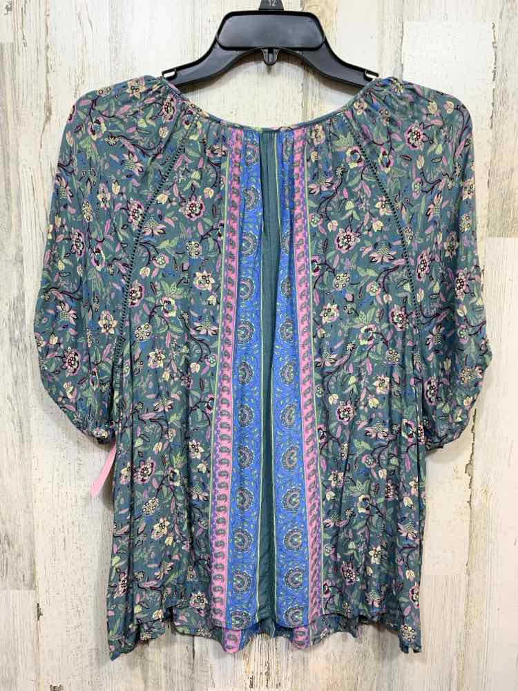 PRE-OWNED LUCKY BRAND Tops Size XL SEAFOAM/LAVENDER/WINE/BLUE 3/4 LENGTH Shirt/3