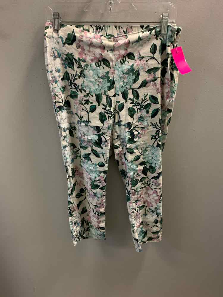 Size PS J JILL BOTTOMS White Floral Pants