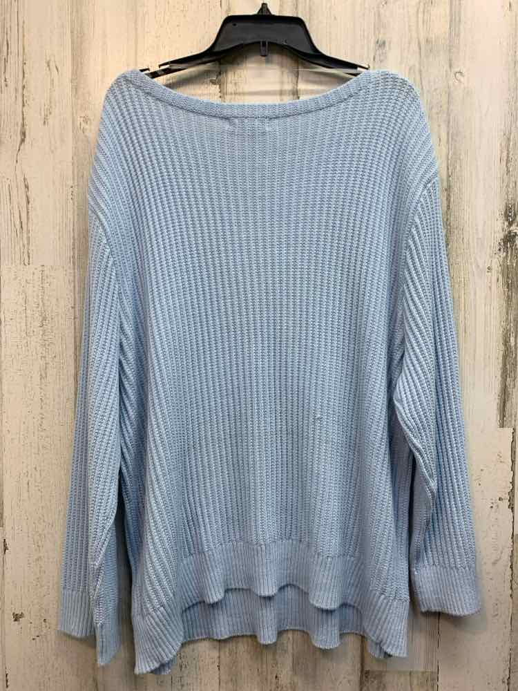NWT AVA & VIV PLUS SIZES Size 3X BABY BLUE RIBBED SWEATER Sweater/BABY BLUE RIBB