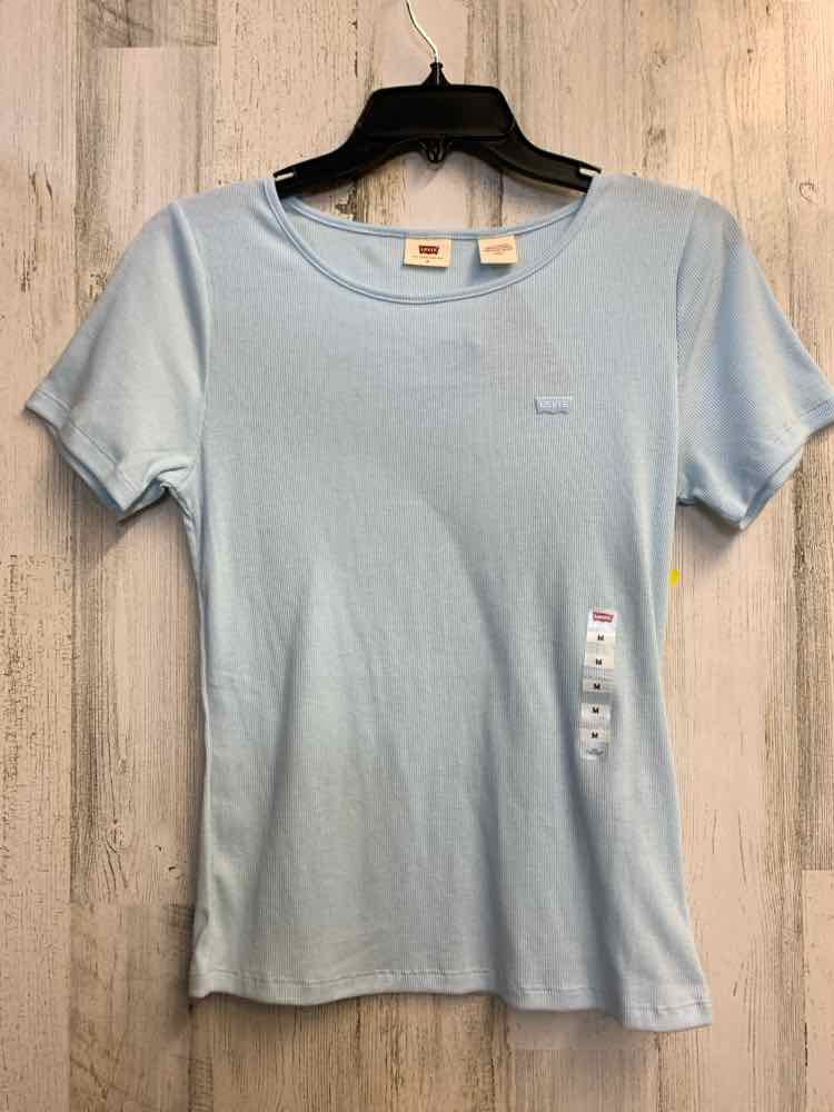 NWT Levi Strauss & Co Tops Size M LIGHT BLU RIBBED SHORT SLEEVES TOP