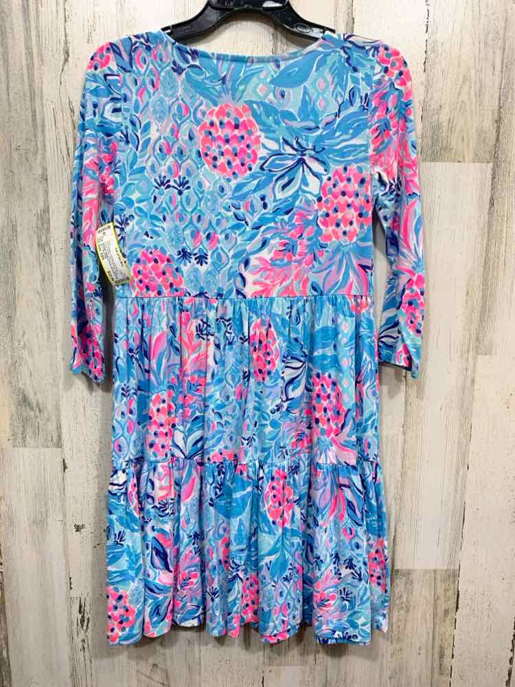PRE-OWNED LILLY PULITZER/VIBRANT SWING STYLE 3/4 SLEEVE W/ TROPICAL PRINT