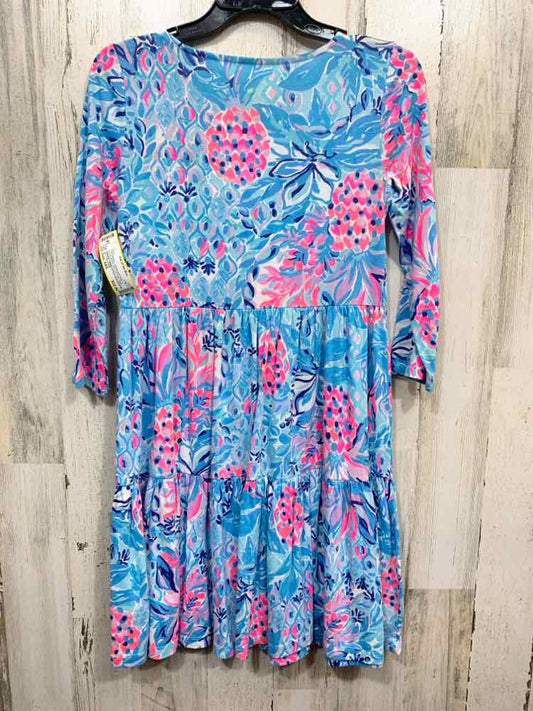 PRE-OWNED LILLY PULITZER/VIBRANT SWING STYLE 3/4 SLEEVE W/ TROPICAL PRINT
