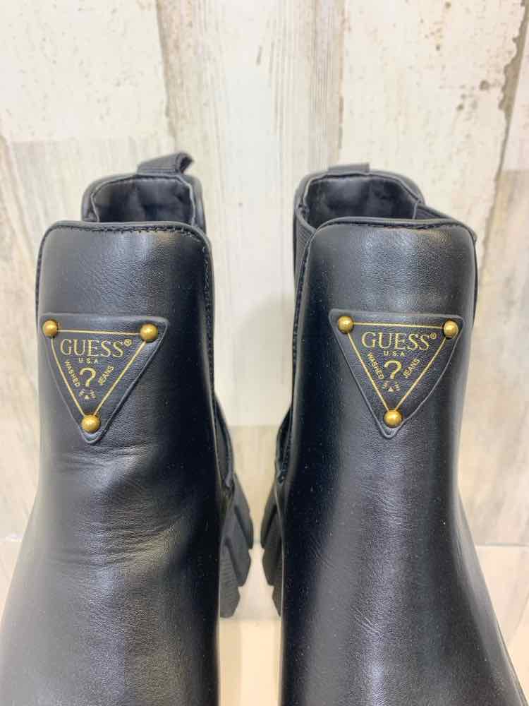 NWT GUESS SHOES Shoe Size 7.5 Black Boots HESTIA ELASTIC SIDES