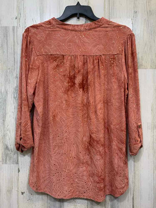 PRE-OWNED NEW DIRECTION PLUS SIZES Size 1X ROSE LONG SLEEVE TOP/ROSE COLORED LON