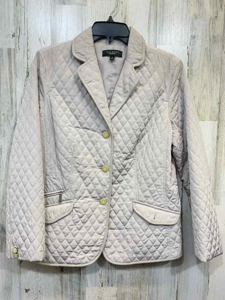 PRE-OWNED TALBOTS JACKETS / COATS Size 12 Beige QUILT JACKET Jacket/BEIGE QUILT