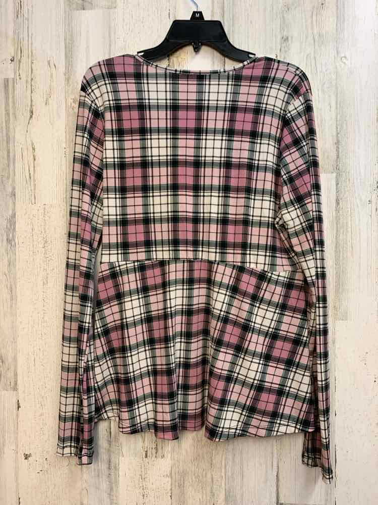 WHITE BIRCH Tops Size XL PINK/WHT/BLK Plaid LONG SLEEVES TOP