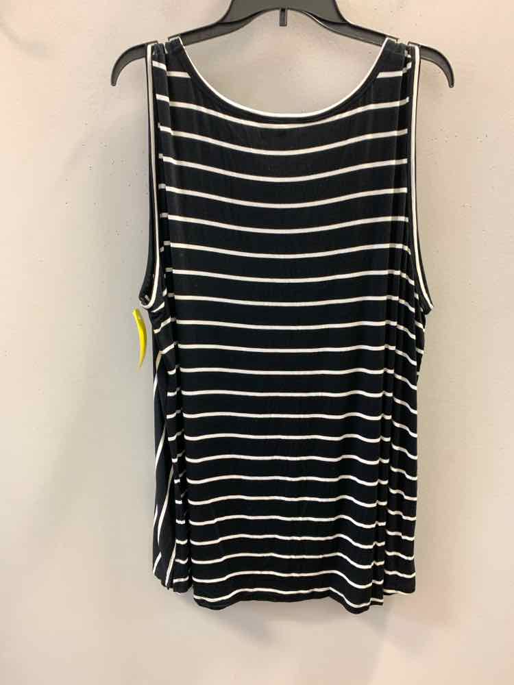 EST 1946 Size 22/24 BLK/WHT SLEEVELESS Stripe TOP