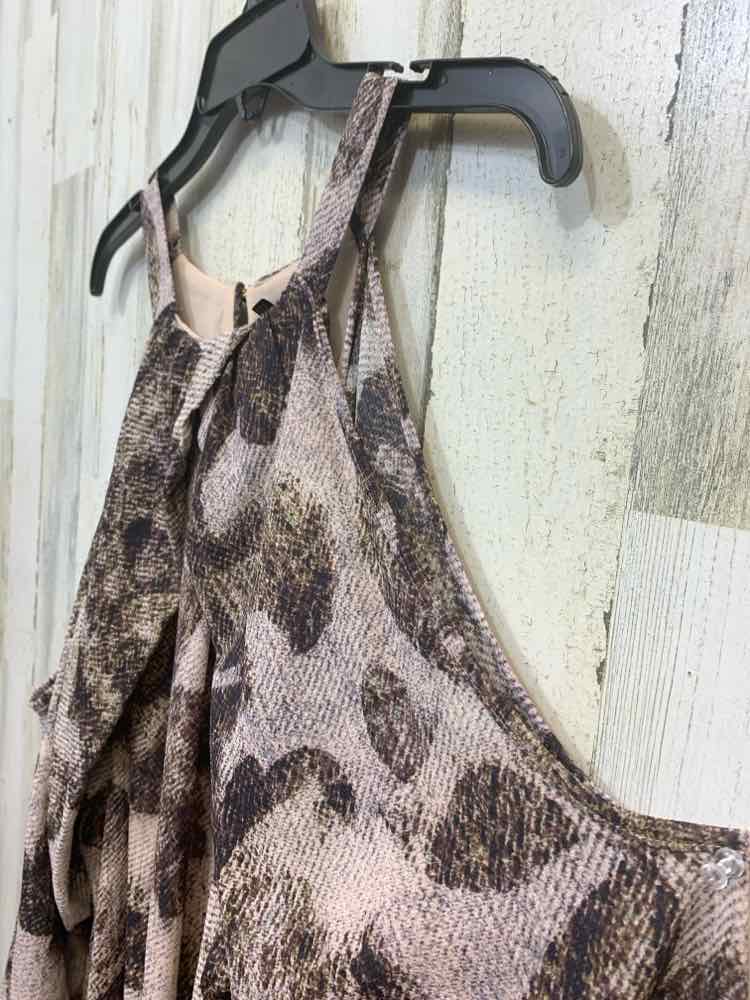 NWT DONNA KARAN Tops Size XL Brown Floral COLD SHOULDERS Blouse