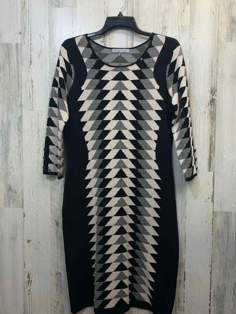 DANNY & NICOLE Dresses and Skirts Size L BLK/WHT/GRAY Geometric Dress