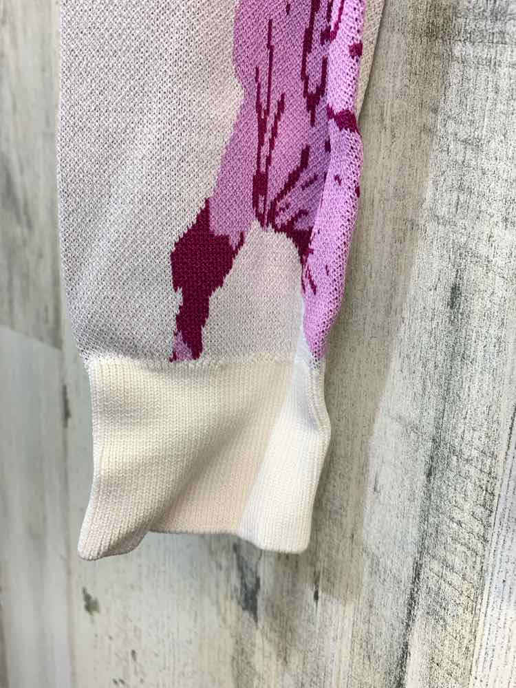 INC Tops Size M WHT/ORCHID FLOWERS SWEATER Sweater