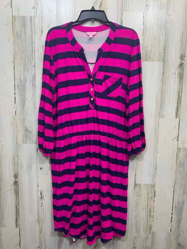 PRE-OWNED LILLY PULITZER Dresses and Skirts Size XL NAVY/HOT PINK Dress