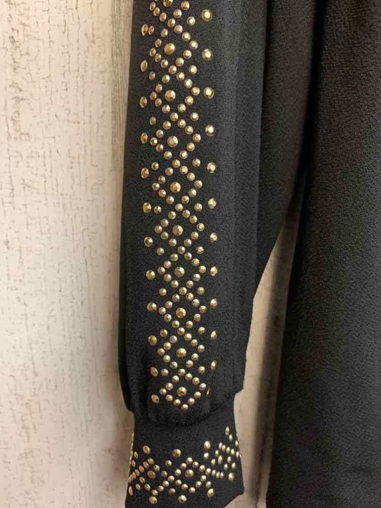 BELLDINI Tops Size L BLK/GOLD LONG SLEEVES TOP