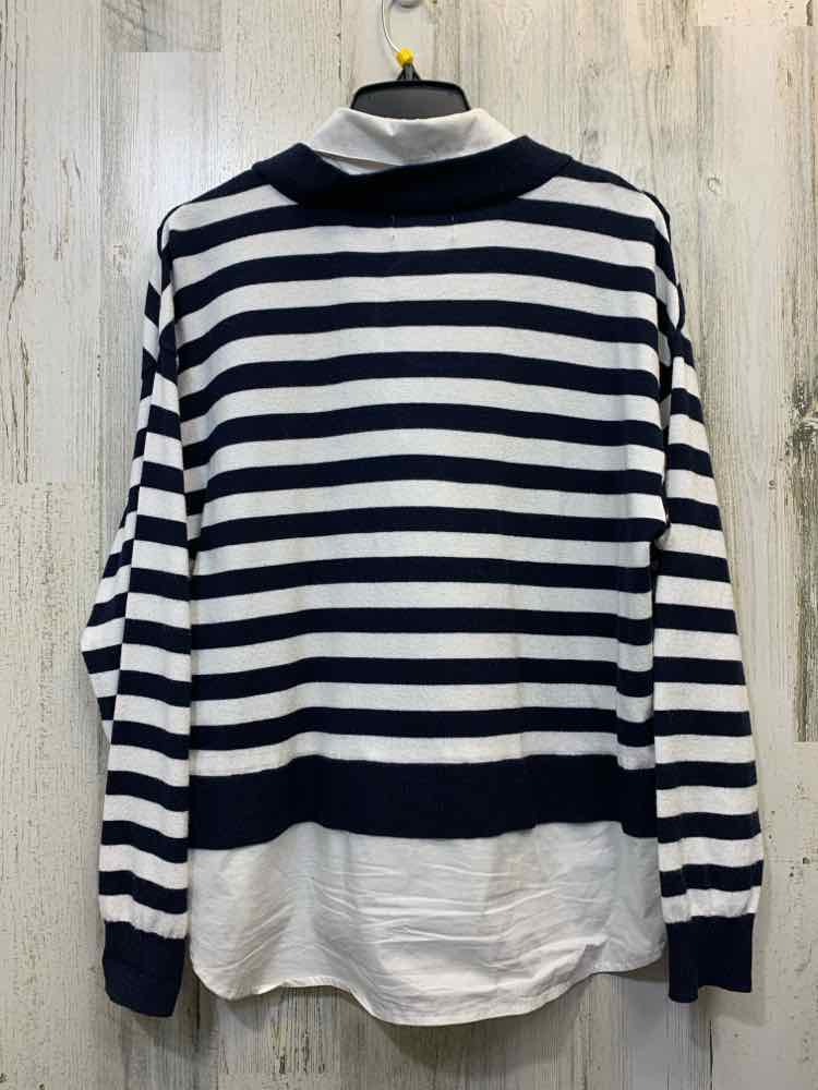 PRE-OWNED ELLA RAFAELLA Tops Size LP NAVY/WHITE STRIPES LONG SLEEVES TOP/LONG SL