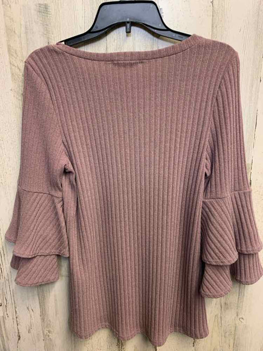 PRE-OWNED ENTRO Tops Size S MAUVE Solid 3/4 LENGTH TOP/MAUVE COLORED 3/4 SLEEVE