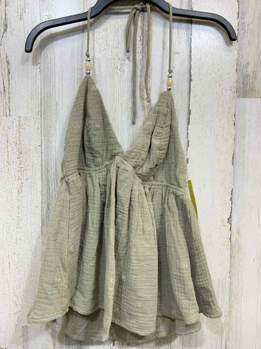 NWT WILD FABLE Tops Size M OLIVE GREEN Solid HALTER Blouse