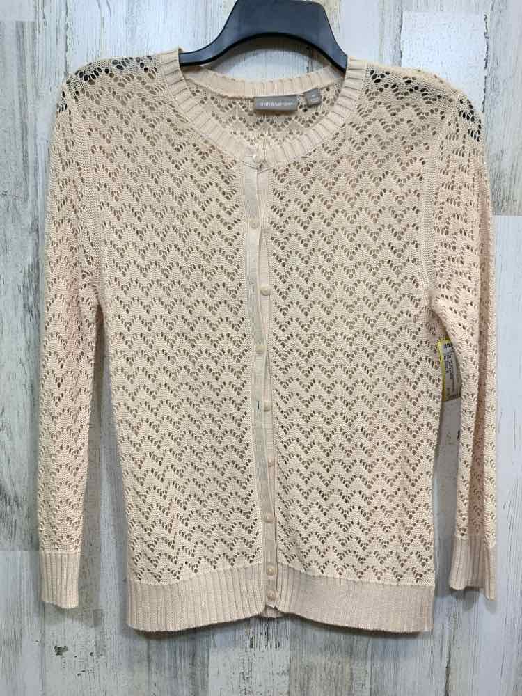 PRE-OWNED CROFT & BARROW Tops Size M NUDE Cardigan