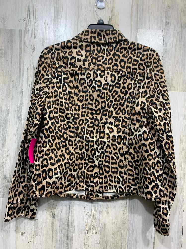 CHICO'S/LEOPARD PRINT BUTTON FRONT JACKET