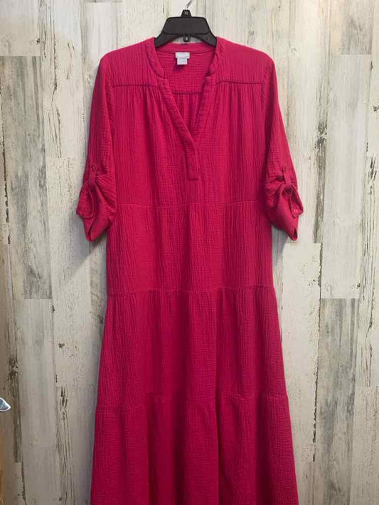 CHICOS Dresses and Skirts Size 0 FUCHSIA 3/4 LENGTH Dress