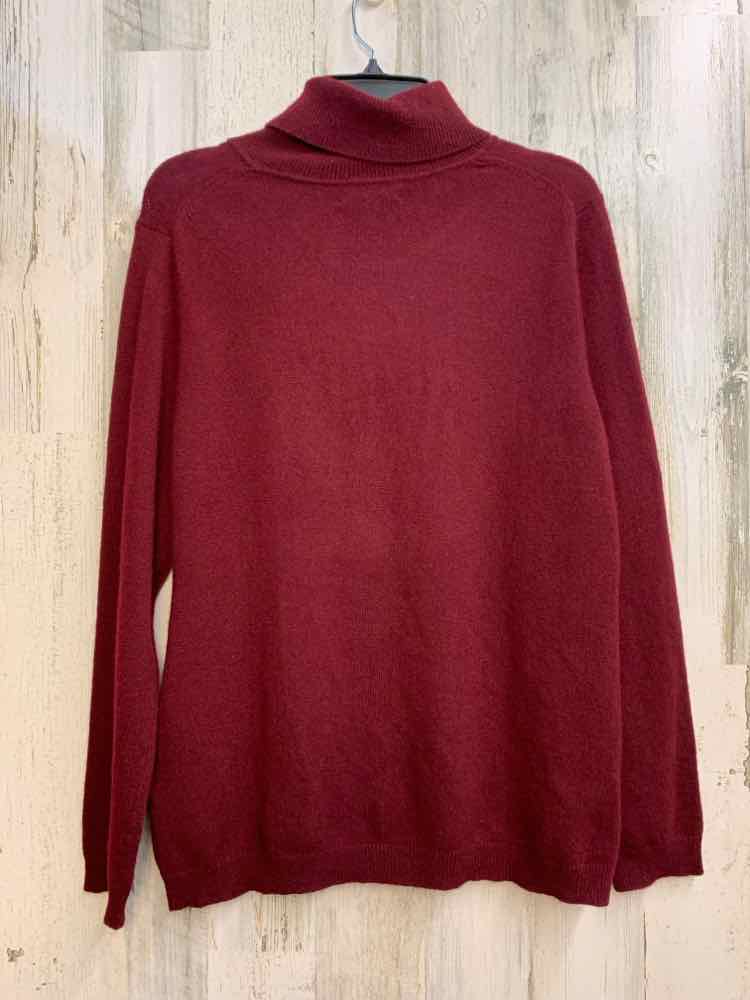 NWT CHARTER CLUB Tops Size XL WINE Cashmere TURTLENECK Sweater