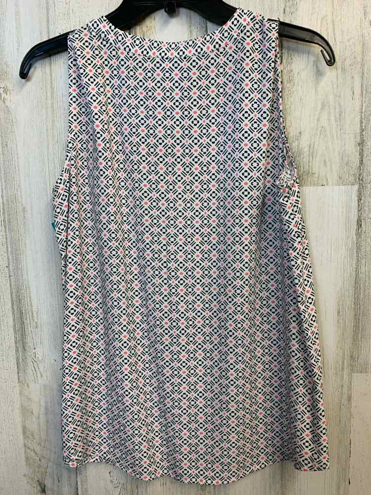 PRE-OWNED KASPER Tops Size S MGNTA/BLK/YLW/WHT ABSTRACT SLEEVELESS TOP
