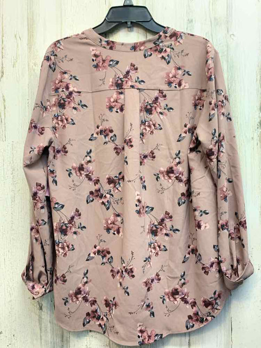 HILARY RADLEY Tops Size L ROSE/PURPLE Floral 3/4 LENGTH TOP