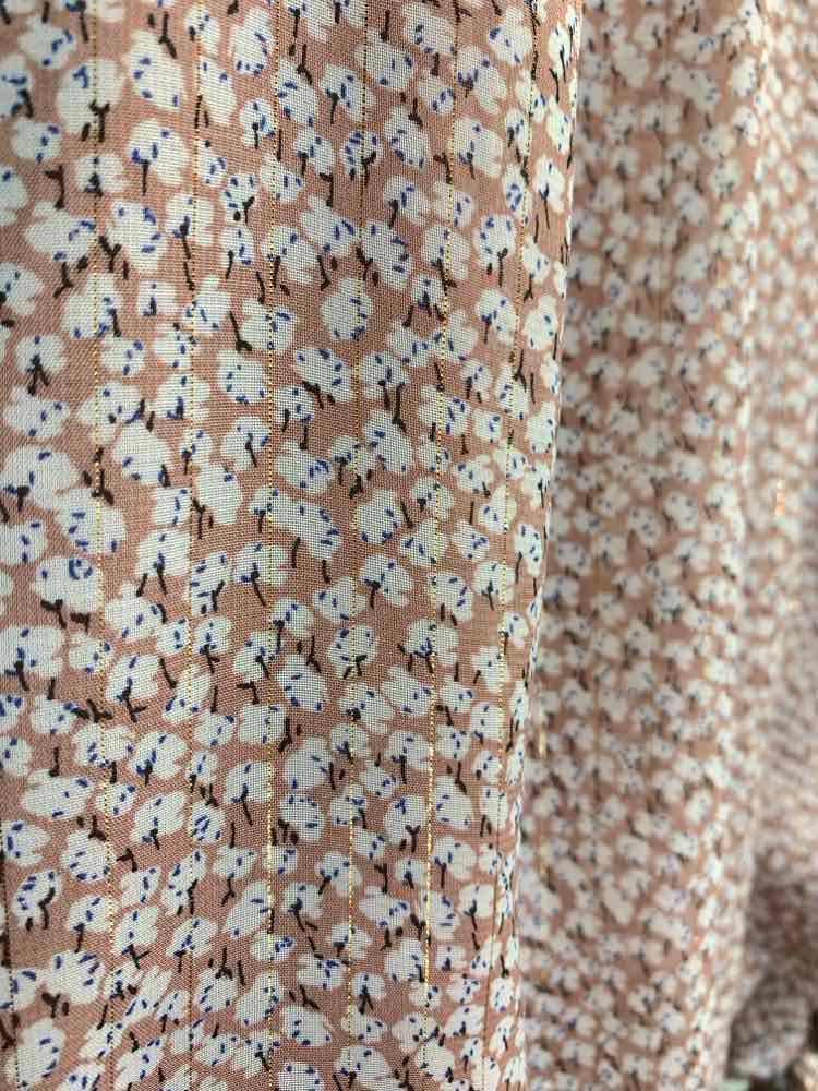 PRE-OWNED SIENNA SKY Tops Size L BLUSH/WHITE Floral HIGH NECK Tank Top/BLUSH/WHI