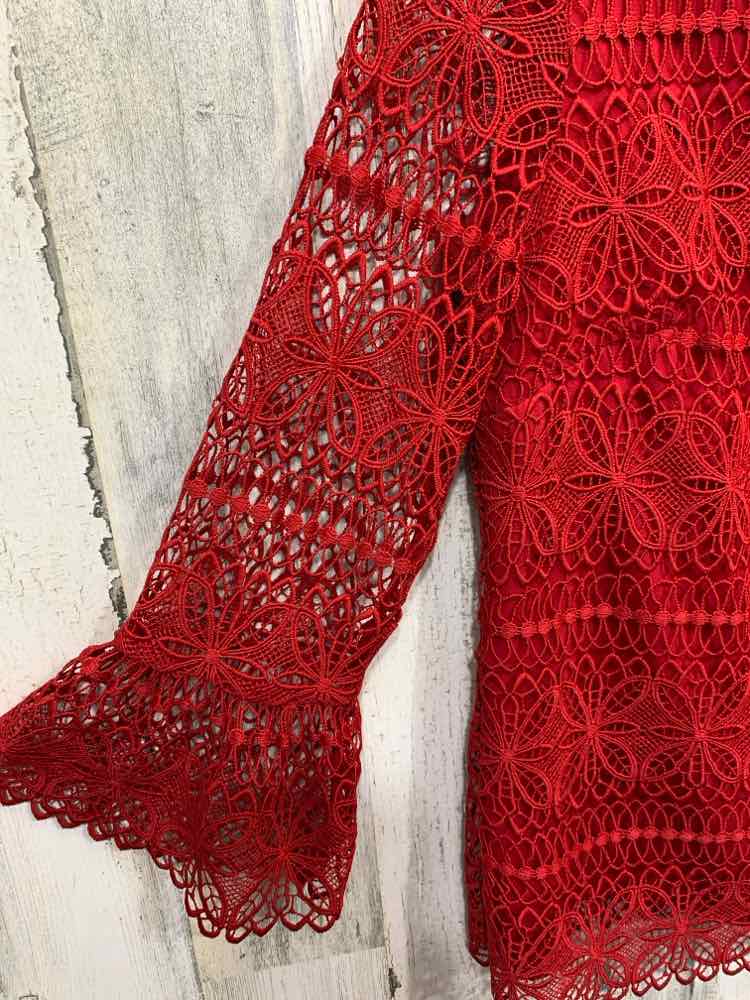 PRE-OWNED TALBOTS Tops Size XS Red KNIT BELL SLEEVES Blouse
